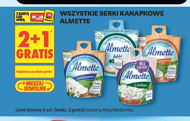 Serek kanapkowy Almette z ziołami bez laktozy promocja w Biedronka
