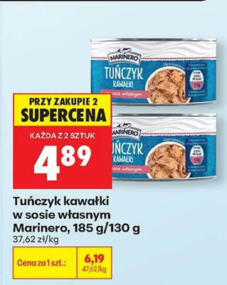 Tuńczyk kawałki w sosie własnym Marinero promocja w Biedronka