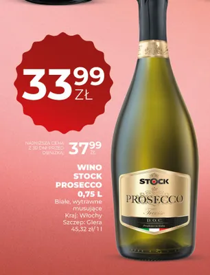 Wino Stock Prosecco Treviso promocja w Duży Ben