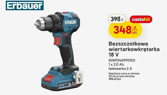 Bezszczotkowa wiertarkowkrętarka 18 V promocja w Castorama