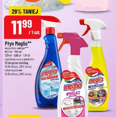 Płyn czyszczący Meglio Wybielacz Odtłuszczacz promocja w POLOmarket