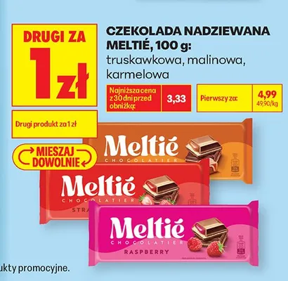 Czekolada nadziewana Meltie malinowa promocja w Biedronka