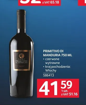Wino Primitivo di Manduria promocja w Selgros