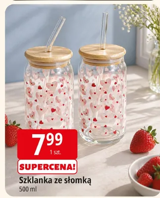 Szklanka ze słomką 500ml promocja w Leclerc