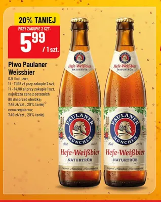 Piwo Paulaner Hefe-Weißbier promocja w POLOmarket