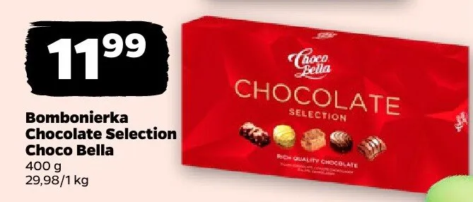 Bombonierka chocolate selection Chocobella promocja w Netto