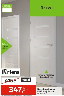 Skrzydło pokojowe ETNA biały 80cm promocja w Leroy Merlin