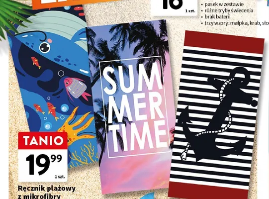 Ręcznik plażowy z mikrofibry nexone 140x70cm promocja w Intermarche