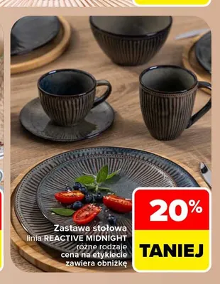 Zastawa stołowa linia Reactive Midnight promocja w Carrefour