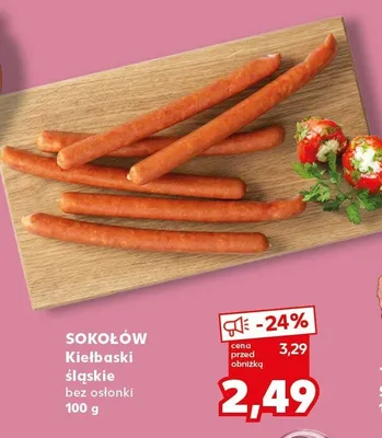 Kiełbaski śląskie bez osłonek promocja w Kaufland