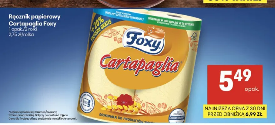 Ręcznik papierowy Foxy Cartapaglia promocja w Delikatesy Centrum