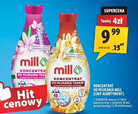 Koncentrat do płukania tkanin Mill promocja w Arhelan