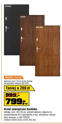 Drzwi zewnętrzne Kordoba promocja w OBI