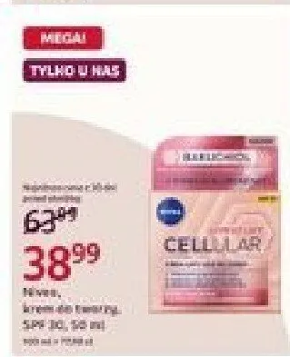 Krem do twarzy Nivea Cellular SPF 30 promocja w Rossmann