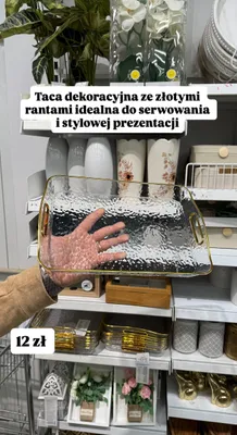 Taca dekoracyjna ze złotymi rantami promocja w Pepco