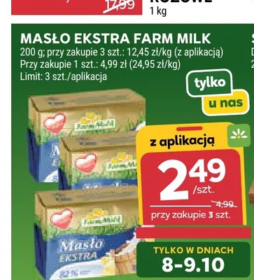 Masło ekstra Farm Milk promocja w Stokrotka