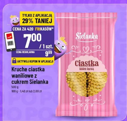 Kruche ciastka waniliowe z cukrem promocja w POLOmarket