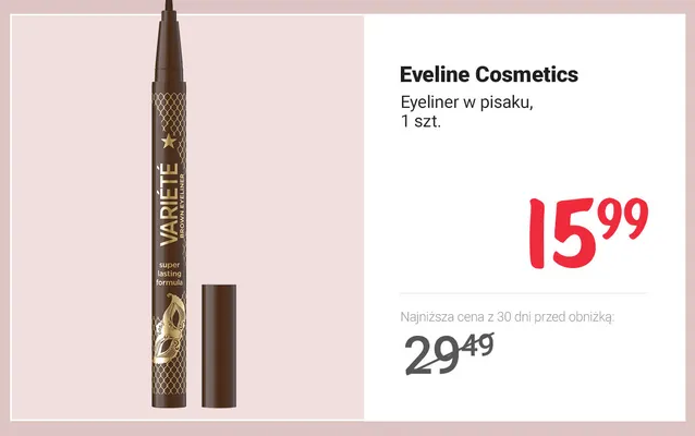 Eyeliner w pisaku Eveline Cosmetics promocja w Rossmann