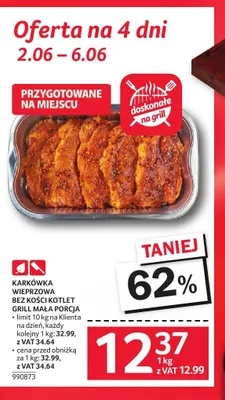 Karkówka wieprzowa bez kości kotlet grill mała porcja promocja w Selgros