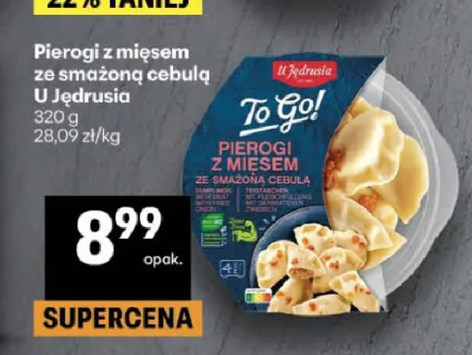 Pierogi z mięsem ze smażoną cebulą U Jędrusia promocja w Delikatesy Centrum