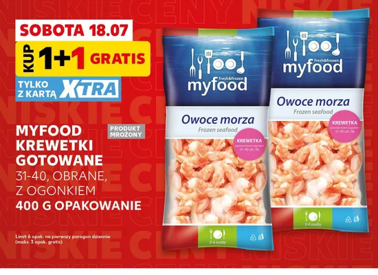 Krewetki gotowane Myfood obrane z ogonkiem promocja w Kaufland