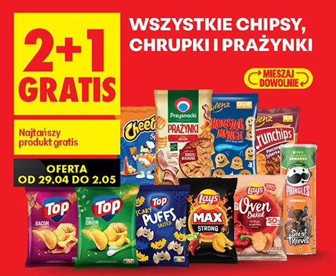 Chipsy przekąski i prażynki promocja w Biedronka