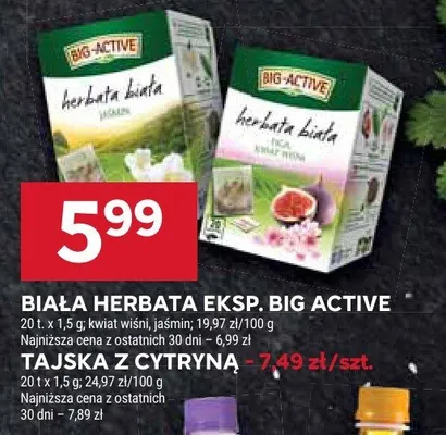 Biała herbata eksp., kwiat wiśni, jaśmin promocja w Stokrotka
