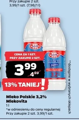 Mleko Polskie 3,2% Mlekovita promocja w Netto