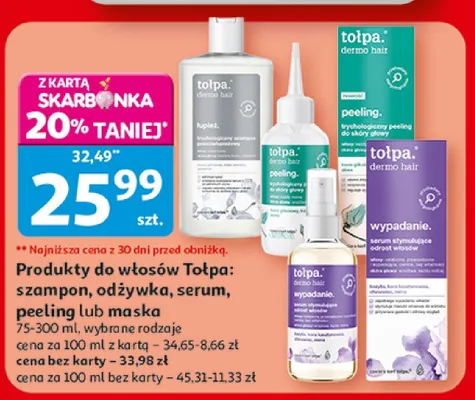 Produkty do włosów Tołpa dermo hair promocja w Auchan
