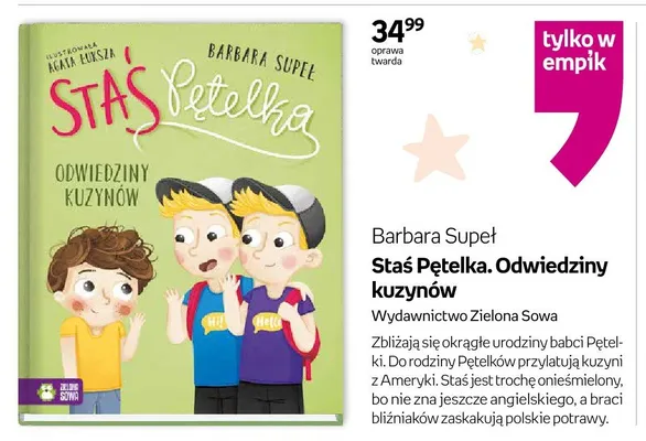 Książka Staś Pętelka. Odwiedziny kuzynów Barbara Supeł oprawa twarda promocja w Empik