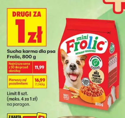 Sucha karma dla psa Frolic mini promocja w Biedronka