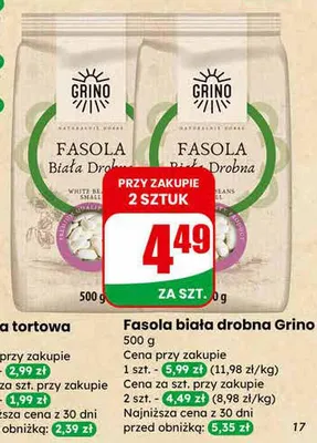 Fasola biała drobna promocja w Dino