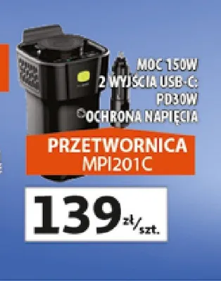 Przetwornica Manta MPI201C moc 150W 2 wyjścia USB-C PD30W ochrona napięcia promocja w Auchan