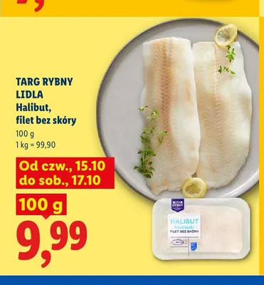 Halibut filet bez skóry Targ Rybny Lidla promocja w Lidl
