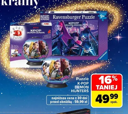 Puzzle K-Pop Demon Hunters Ravensburger promocja w Carrefour
