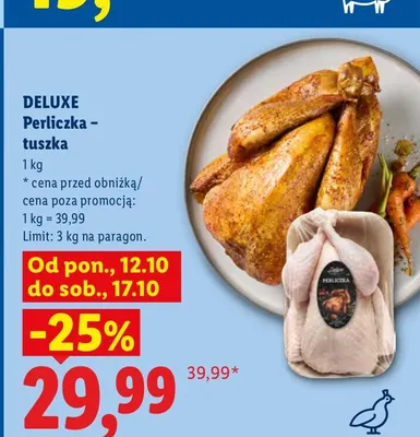 Perliczka tuszka Deluxe promocja w Lidl
