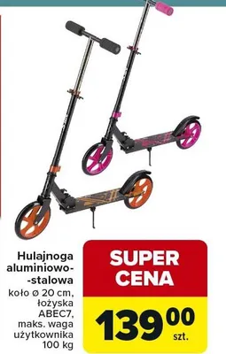 Hulajnoga aluminiowo-stalowa promocja w Carrefour