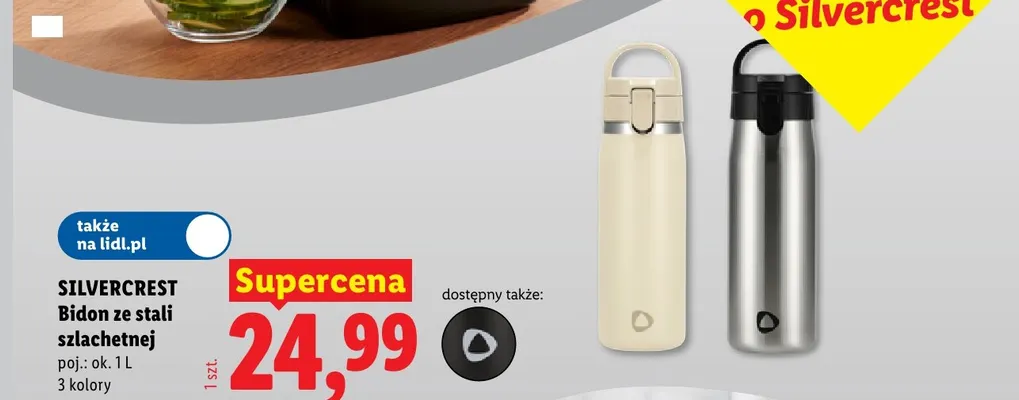 Bidon ze stali szlachetnej 1 l Silvercrest promocja w Lidl