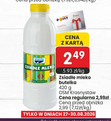 Zsiadłe mleko Krasnystaw promocja w Market Point