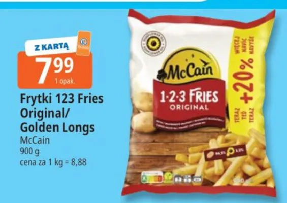 Frytki 123 Fries Original/Golden Longs promocja w Leclerc