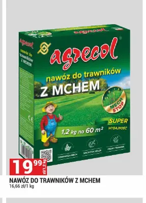 Nawóz do trawników z mchem Agrecol promocja w Merkury Market