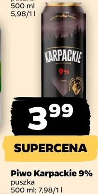 Piwo Karpackie 9% promocja w Netto
