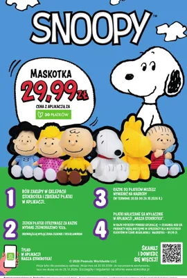 Maskotka Charlie Brown promocja w Stokrotka