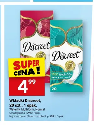 Wkładki Discreet Waterlily Multiform promocja w Twój Market