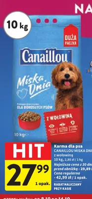 Karma dla psa Canaillou Miska Dnia z wołowiną promocja w Intermarche