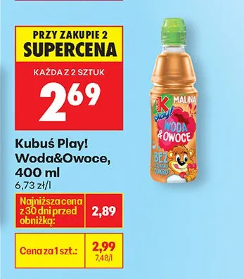 Napój Woda&Owoce promocja w Biedronka