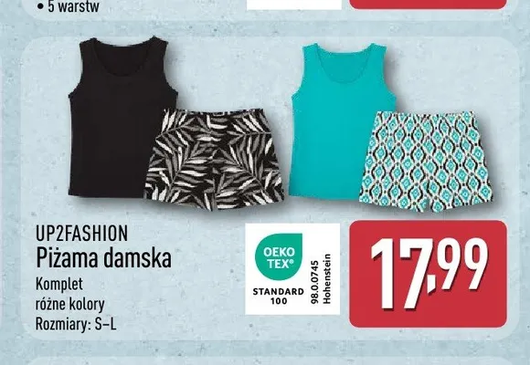 Piżama damska Up2fashion promocja w Aldi
