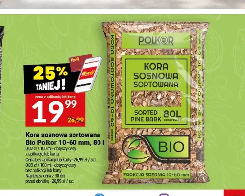 Kora sosnowa sortowana Bio Polkor promocja w Twój Market