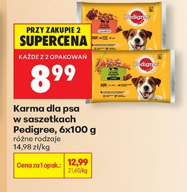 Karma dla psa w saszetkach Pedigree w sosie 6-pak 100 g promocja w Biedronka