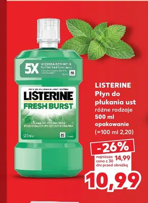 Płyn do płukania ust Fresh Burst Listerine promocja w Kaufland